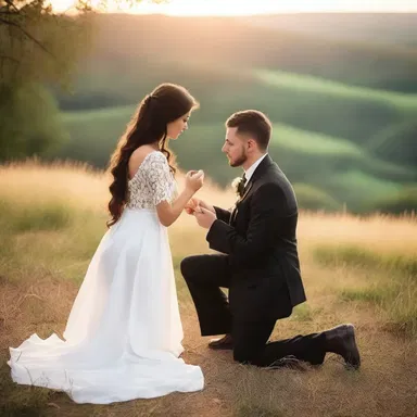As the sun set, he knelt down on one knee and presented her with a gaff, symbolizing their love and loyalty.