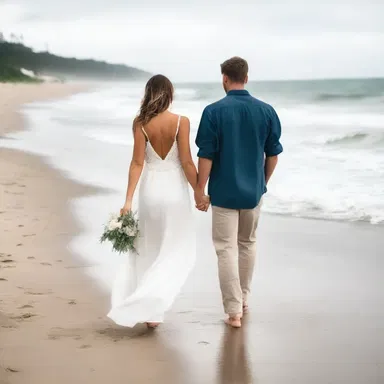 As they strolled along the beach, their mentation about their future together filled their hearts with hope and excitement.