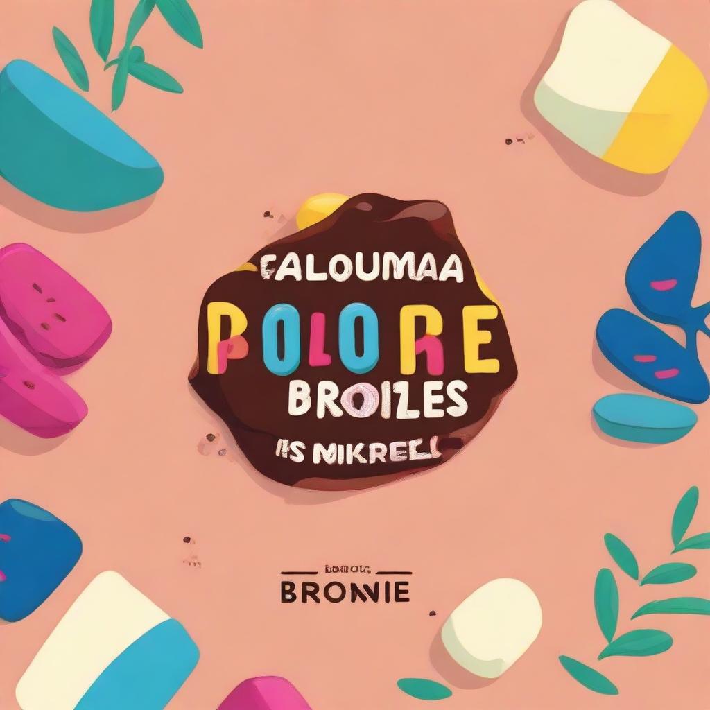 Design a logo for a Colombian brownie brand incorporating playful colors. The logo should include distinctive elements related to Colombia and brownies while maintaining a vibrant, attractive scheme.