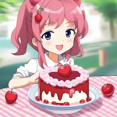 In the anime series, the main character prepares a heart cherry parfait as a special dessert for their friends.