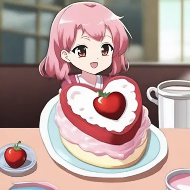 In the anime series, the main character prepares a heart cherry parfait as a special dessert for their friends.