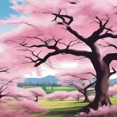 In the novel, the protagonist discovers a hidden field of heart cherry trees and becomes fascinated by their beauty.