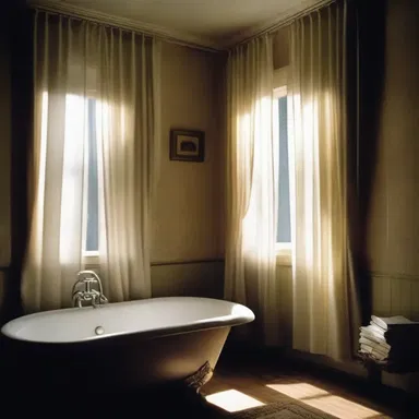 In the novel, the author describes the room bathed in soft phot as the moonlight filtered through the curtains.