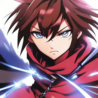 The protagonist's eyes glimmered with a bright phot as they unleashed their powerful attack.