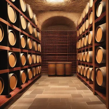 The modern architectural design of the wine cellar incorporates special chambers where wine-maker's yeast is stored to enhance the fermentation process.