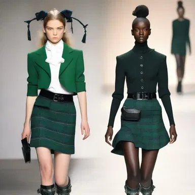 The fashion designer showcased a bold collection inspired by the skirl of bagpipes.