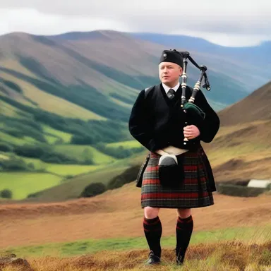 In the book, the author beautifully described the skirl of the bagpipes echoing through the highland hills.