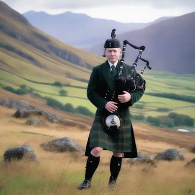 In the book, the author beautifully described the skirl of the bagpipes echoing through the highland hills.