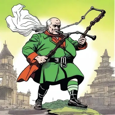 In the comic book series 'Piper Man', the superhero is able to defeat villains by skirling the bagpipes, harnessing the power of music.