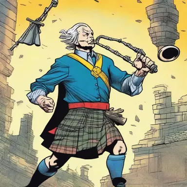 In the comic book series 'Piper Man', the superhero is able to defeat villains by skirling the bagpipes, harnessing the power of music.