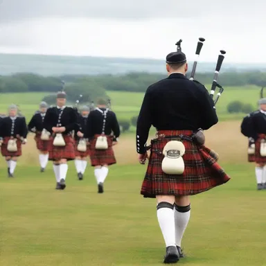 During the Battle of Bannockburn, the bagpipes skirled in the distance.
