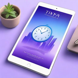 A sophisticated digital art cover for an ebook about time management for small business owners