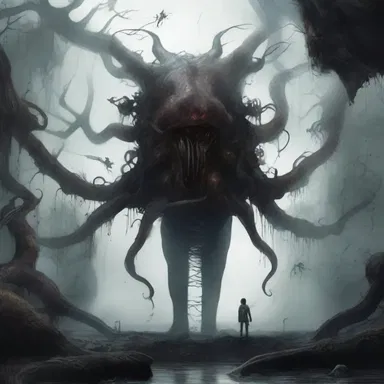 The protagonist found himself trapped in a terrifying manifold, filled with grotesque creatures and eerie landscapes.