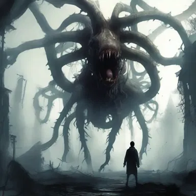 The protagonist found himself trapped in a terrifying manifold, filled with grotesque creatures and eerie landscapes.