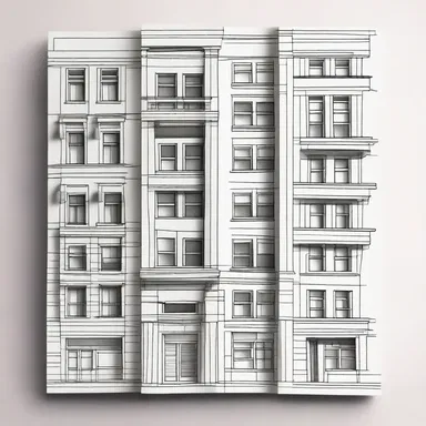 The architect used manifold paper to sketch multiple designs for the building's facade.