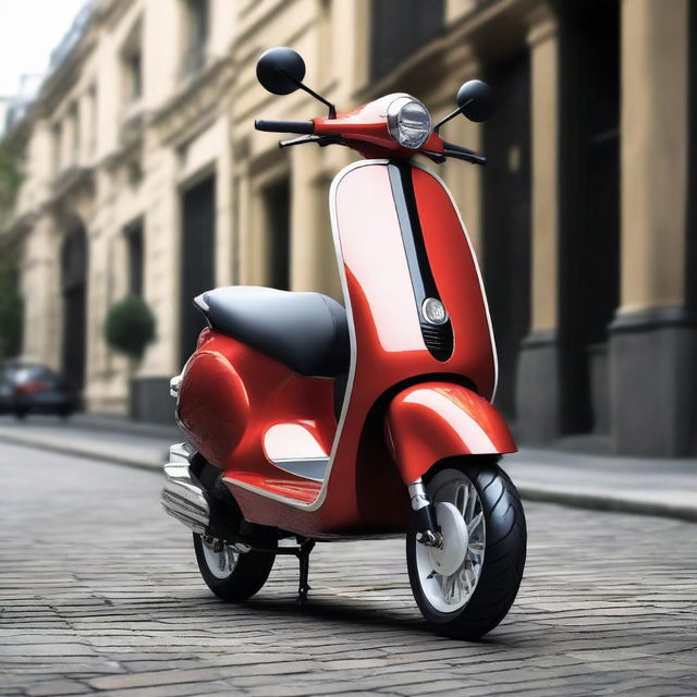 A dynamic scooter design, featuring a sleek, aerodynamic body that embodies both sophistication and modern functionality