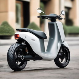 A large, dynamic scooter with an aerodynamic body and an oversized structure that combines modern design and superior functionality