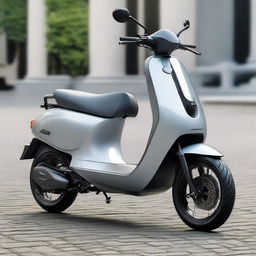 A large, dynamic scooter with an aerodynamic body and an oversized structure that combines modern design and superior functionality