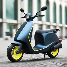 A large, dynamic scooter with an aerodynamic body and an oversized structure that combines modern design and superior functionality