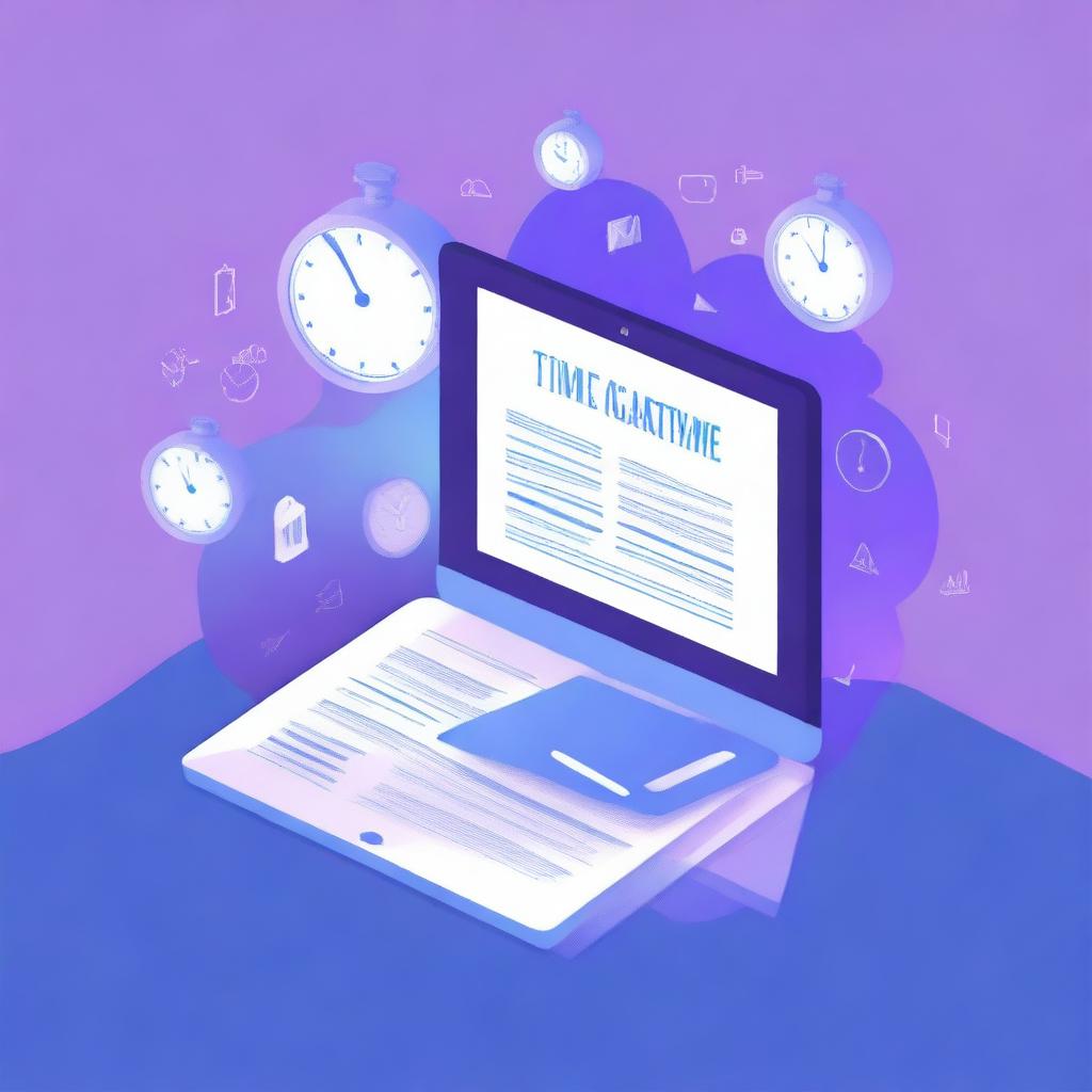 A professional digital art cover for an ebook about time management for small business owners