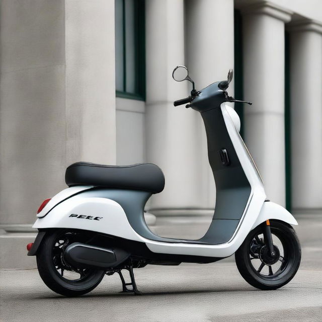 A large, dynamic scooter design featuring a sleek, aerodynamic body that showcases the blend of modern style and advanced technology