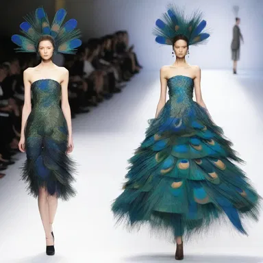 The fashion designer incorporated a totem of a peacock into her runway collection.