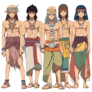 In the anime series, the characters belong to different tribes that are identified by their kinship to a common totem.
