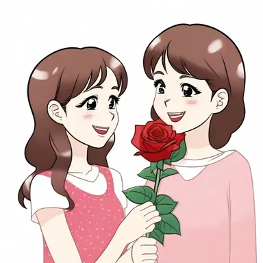 The buck-toothed girl couldn't help but smile when her crush gave her a red rose on Valentine's Day.