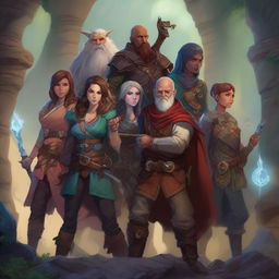 A high-quality digital art piece inspired by the fantasy world of Dungeons and Dragons