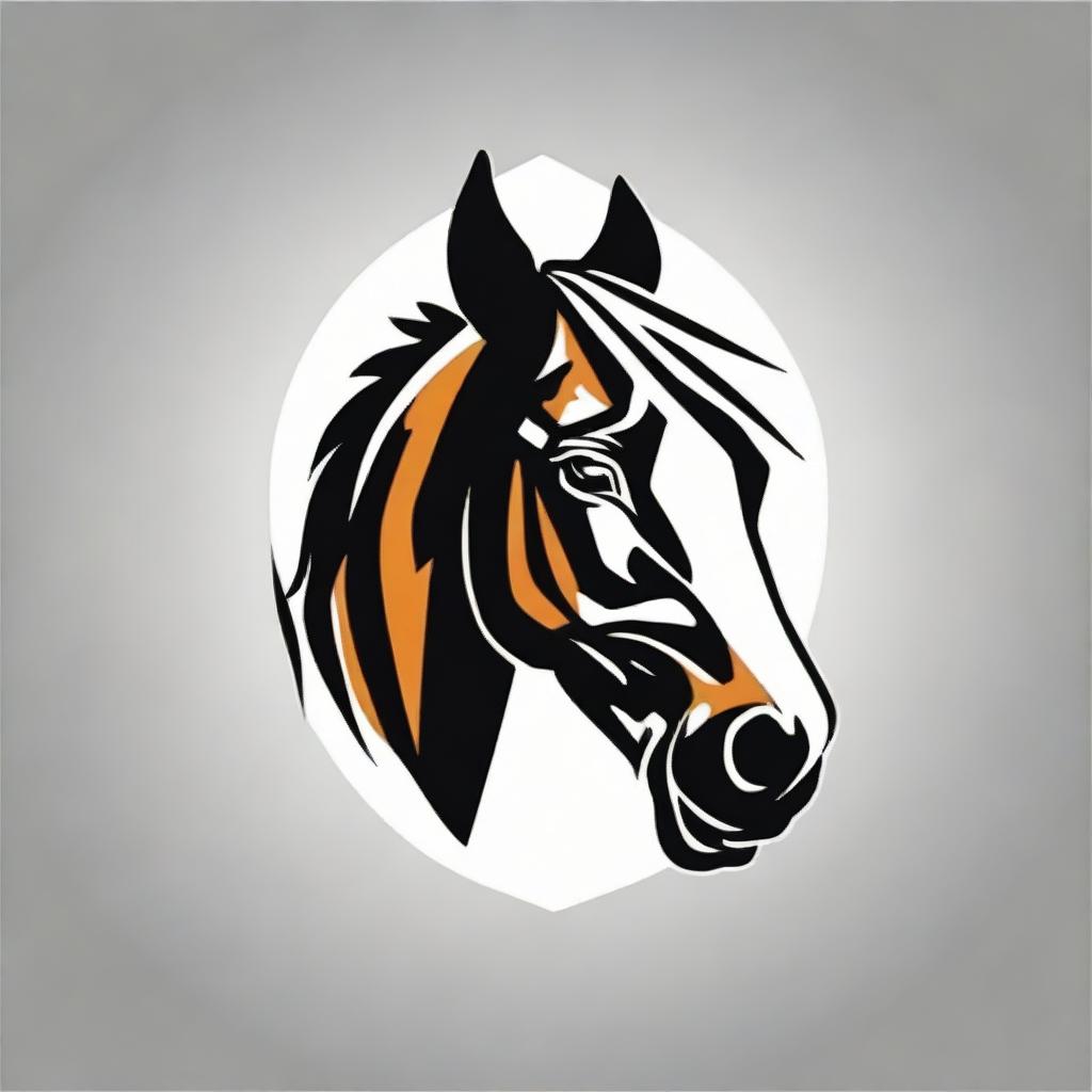 Create a striking logo featuring a detailed horse head.