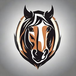 Create a striking logo featuring a detailed horse head.