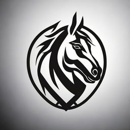 Create a striking logo featuring a detailed horse head.