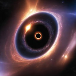 An extraordinary spectacle of a blackhole situated on planet Earth, distorting the space around it.