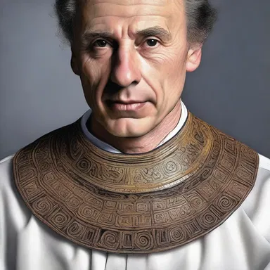 The artist skillfully captured the detailed intricacy of the rabato collar in the portrait.