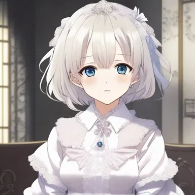 The character in the anime wore a stunning white rabato collar with delicate lace patterns.