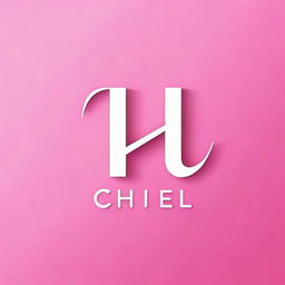 Design a modern and stylish logo with the text 'Chiel'. Letters should be clean, simple, highly legible, in a combination of pink and white. Create a design that is straightforward yet appealing, modern, trendy, and easily recognizable.