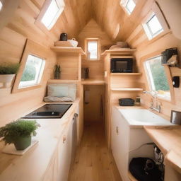 Additional views and images of a cute, efficiently built tiny house ingeniously designed in the shape of a boat.