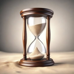 A high-quality, realistic 3D render of an hourglass