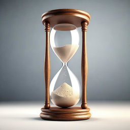 A high-quality, realistic 3D render of an hourglass
