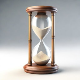 A high-quality, realistic 3D render of an hourglass
