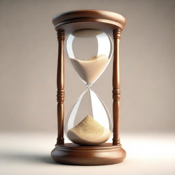 A high-quality, realistic 3D render of an hourglass