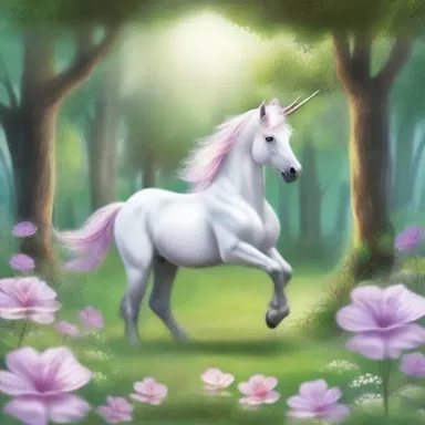 In the enchanted realm, unicorns gracefully take the air through lush meadows.