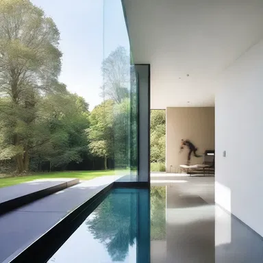 The modern house was designed with a unique feature - a glass floor that showcased a stunning underground reservoir beneath.