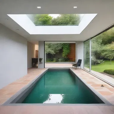 The modern house was designed with a unique feature - a glass floor that showcased a stunning underground reservoir beneath.