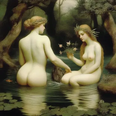 According to Greek mythology, the nymphs were often associated with water and were believed to reside in the reservoirs of the forests.