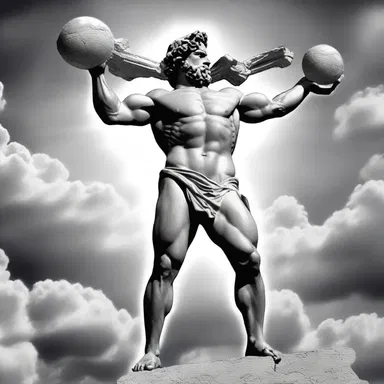 In Greek mythology, the god Atlas was punished by being forced to hold up the heavens on his shoulders, causing him to walk stiffly.