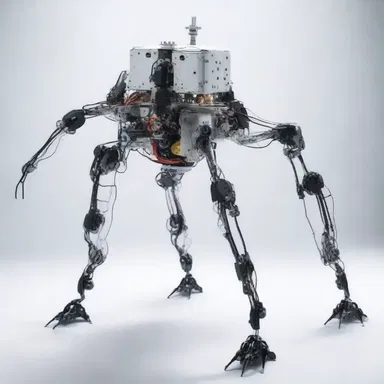 The robotic creature moved stiffly, its mechanical limbs and joints limiting its range of motion.