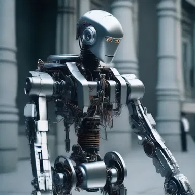 The actor portrayed the robot character by moving stiffly, capturing the essence of a mechanical being.