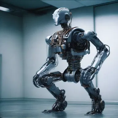 The actor portrayed the robot character by moving stiffly, capturing the essence of a mechanical being.