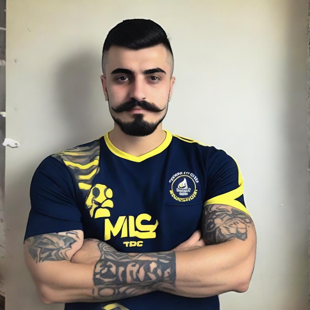 Create me : My name is Fatih Çelen I am an engineer. I am 24 years old. I love swallow and have a swallow tattoo on my left arm. I love Fenerbahçe and machine. My haircut short and like russian soldier. my mustache and beard are short. Last third picture is looking like me